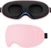 Gritin 100% Blackout Sleep Eye Mask for Side Sleeper Men Women, Zero Eye Pressure 3D Contoured Sleeping Mask with Adjustable Strap, Ergonomic Design Night Blindfold, Ultra Soft Comfortable-Pink