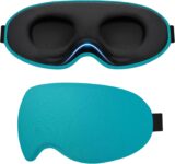 Gritin 100% Blackout Sleep Eye Mask for Side Sleeper Men Women, Zero Eye Pressure 3D Contoured Sleeping Mask with Adjustable Strap, Ergonomic Design Night Blindfold, Ultra Soft Comfortable-Dark Teal