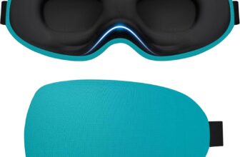 Gritin 100% Blackout Sleep Eye Mask for Side Sleeper Men Women, Zero Eye Pressure 3D Contoured Sleeping Mask with Adjustable Strap, Ergonomic Design Night Blindfold, Ultra Soft Comfortable-Dark Teal