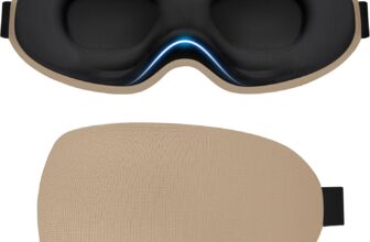 Gritin 100% Blackout Sleep Eye Mask for Side Sleeper Men Women, Zero Eye Pressure 3D Contoured Sleeping Mask with Adjustable Strap, Ergonomic Design Night Blindfold, Ultra Soft Comfortable-Brown