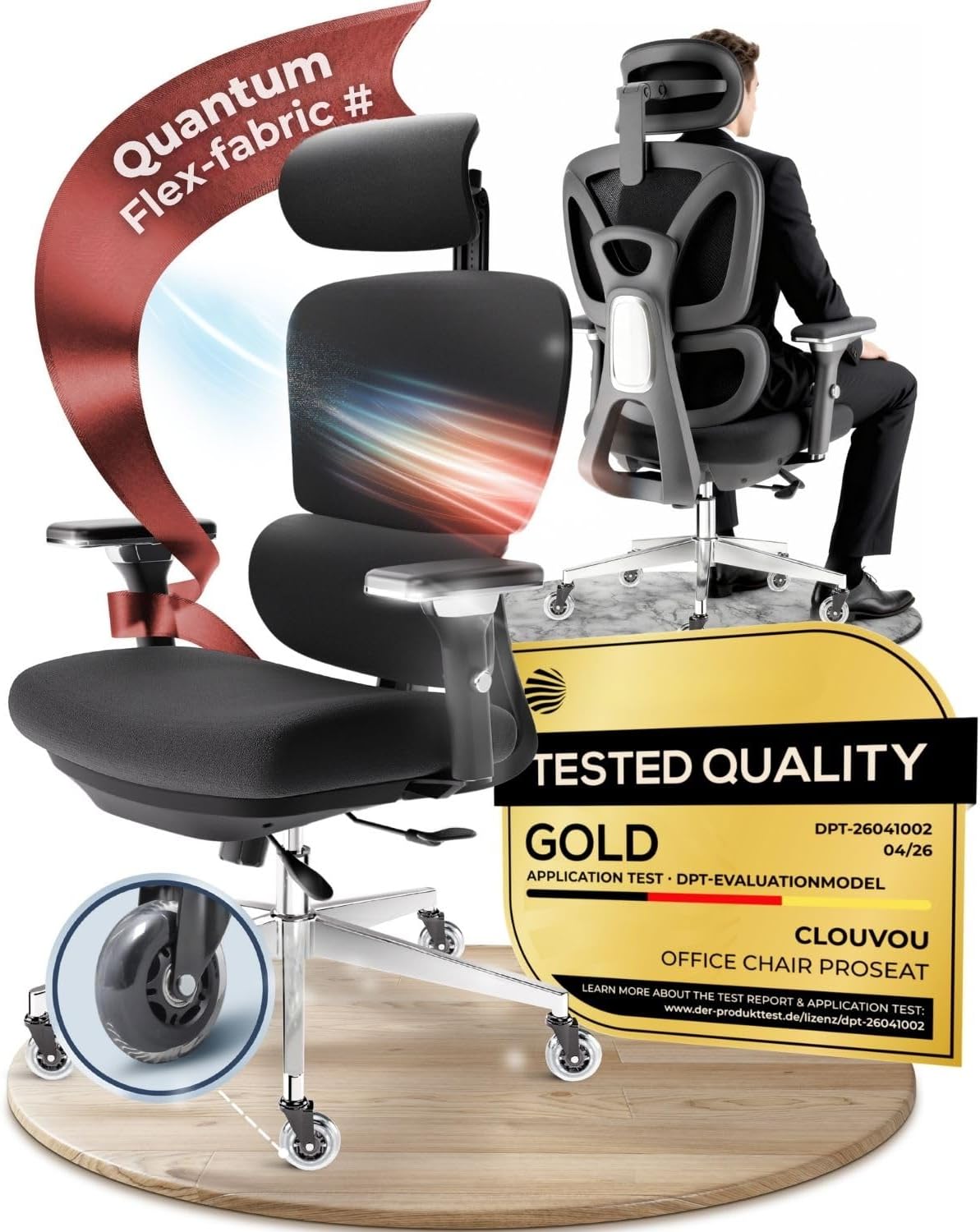 Ergonomic Office Chair | [Premium] Desk Chair with Headrest, Tilt