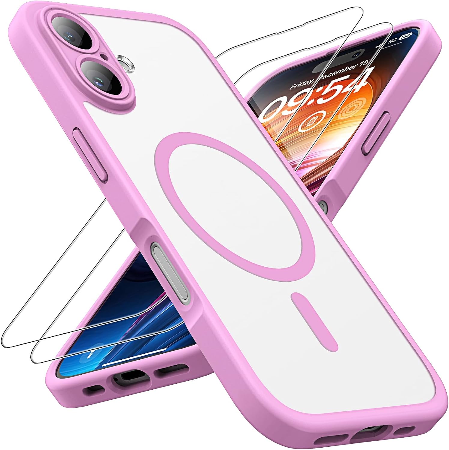 TOCOL Magnetic for iPhone 16 Case 6.1-Inch, Fit for MagSafe, Upgraded [Full Camera Protection], [14FT Military Grade Drop Tested] Shockproof Slim Translucent Matte Back Phone Cover (Ultramarine)