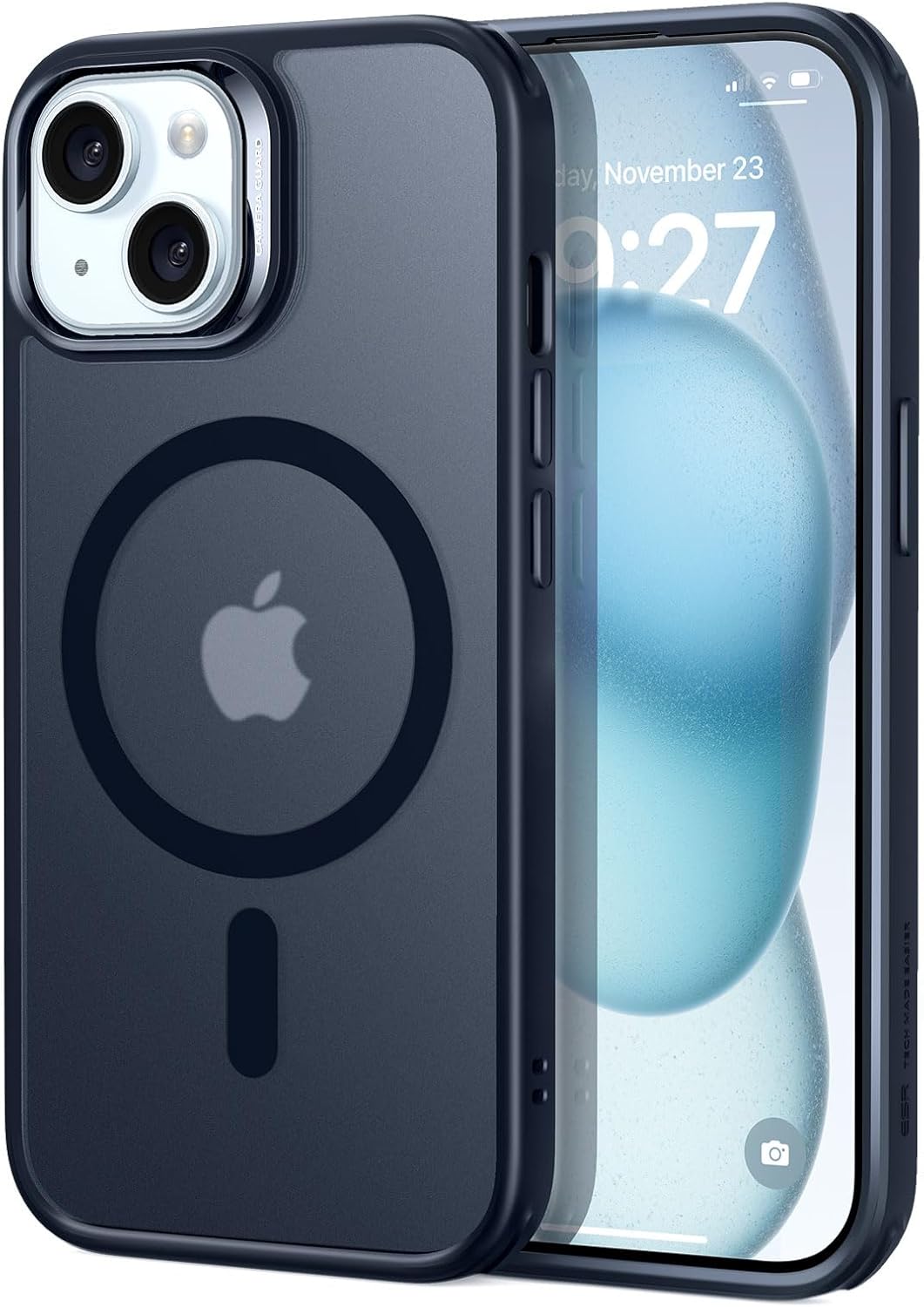 ESR for iPhone 15 Case with MagSafe, Supports Magnetic Charging, Slim Liquid Silicone Case, Shock Absorbing, Screen and Camera Protection, Cloud Series, Light Tan