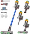 Cordless Vacuum Cleaner, 650W/55KPA, Max 70 Mins Runtime, Self-Standing Vacuum Cleaners for Home, Anti-Tangle Stick Vacuum, Smart Display Vacuum Cordless with 1.8L Cup for Pet Hair/Carpets/Floors