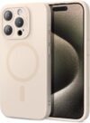 ESR for iPhone 15 Pro Max Case with MagSafe, Supports Magnetic Charging, Slim Liquid Silicone Case, Shock Absorbing, Screen and Camera Protection, Cloud Series, Light Tan