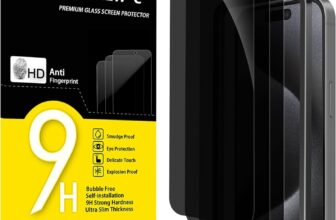 NEW’C for iPhone 15 Pro Privacy Screen Protector Installation Tool Included