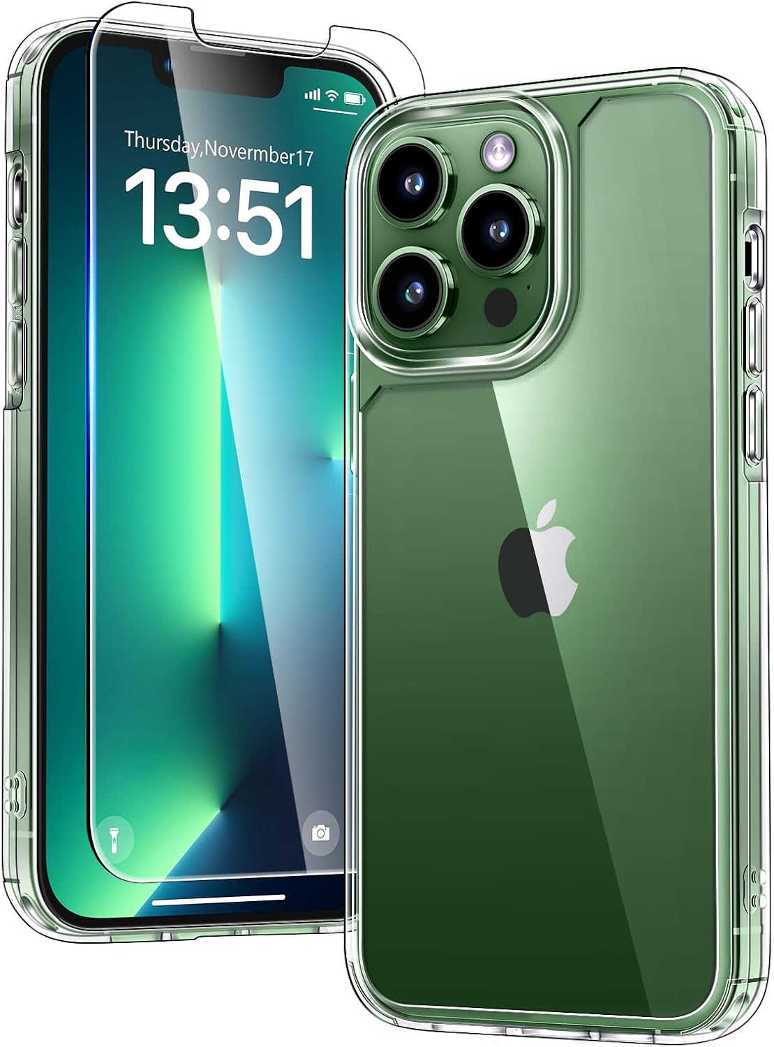 TAURI for iPhone Air Case, with Screen Protector, Green