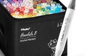 Ohuhu Alcohol Markers 104 Colors Brush& Fine for Artist Adult Cozy Coloring