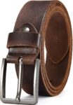 DOOPAI Men’s Full Grain Leather Belt, 1.5″ Wide, Handmade Casual Belt