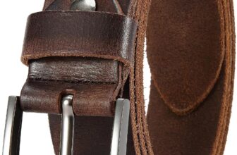 DOOPAI Men’s Full Grain Leather Belt, 1.5″ Wide, Handmade Casual Belt