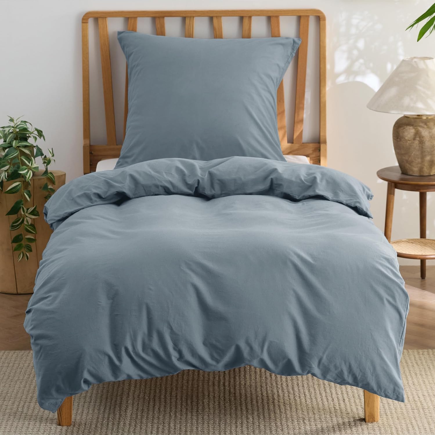 Bedsure Duvet Cover Sets 135×200 Cotton 2-Piece – Bedding Sets Hazeltaupe Duvet Cover with 1 Pillowcase 80×80 cm, Texture Similar to Washed Linen, Oeko-TEX Bedding Brown with Zipper