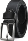 DOOPAI Men’s Full Grain Leather Belt, 1.5″ Wide, Handmade Casual Belt