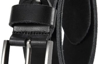 DOOPAI Men’s Full Grain Leather Belt, 1.5″ Wide, Handmade Casual Belt
