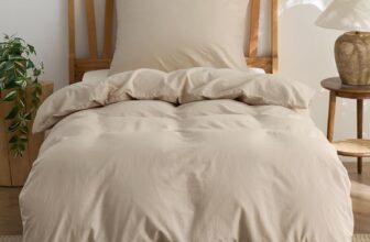 Bedsure Duvet Cover Sets 135×200 Cotton 2-Piece – Bedding Sets Hazeltaupe Duvet Cover with 1 Pillowcase 80×80 cm, Texture Similar to Washed Linen, Oeko-TEX Bedding Brown with Zipper