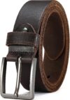 DOOPAI Men’s Full Grain Leather Belt, 1.5″ Wide, Handmade Casual Belt