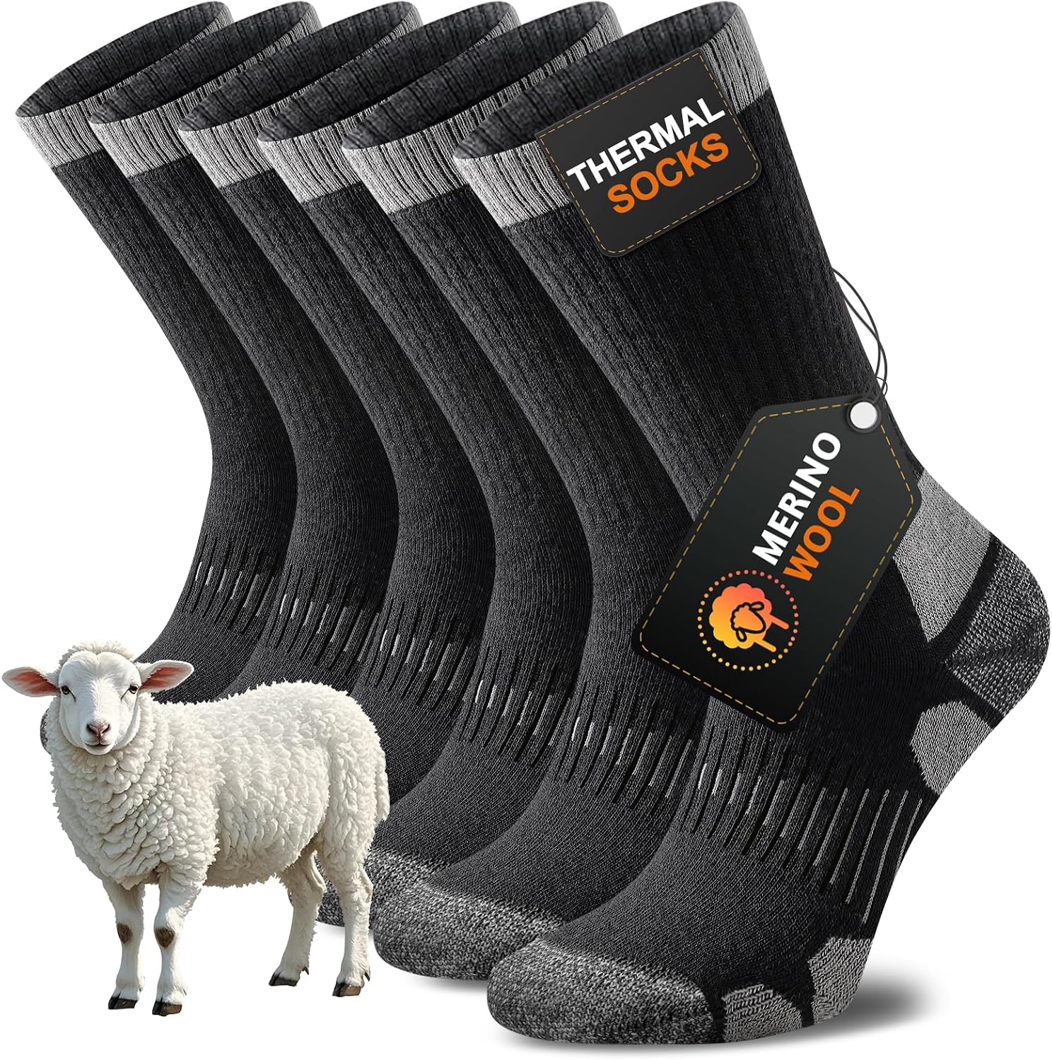 Niorasen Merino Wool Socks for Men & Women, Thermal Winter Crew Warm Socks