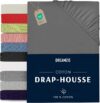 Dreamzie – Fitted Sheet 200 x 200 cm – Anthracite – 100% Oeko Tex Certified Cotton Jersey – Fitted Sheet 200 x 200 cm Cotton