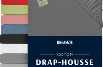 Dreamzie – Fitted Sheet 200 x 200 cm – Anthracite – 100% Oeko Tex Certified Cotton Jersey – Fitted Sheet 200 x 200 cm Cotton