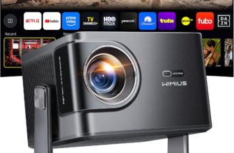 Outdoor Projector 4K [VIDAA Live TV/60W Dolby/1450 ISO] with WiFi6 & Bluetooth, Smart Projector Compatible with Netflix, AI Voice Control & Auto Focus, HDR10, Home Theater & Outdoor Movie Proyector