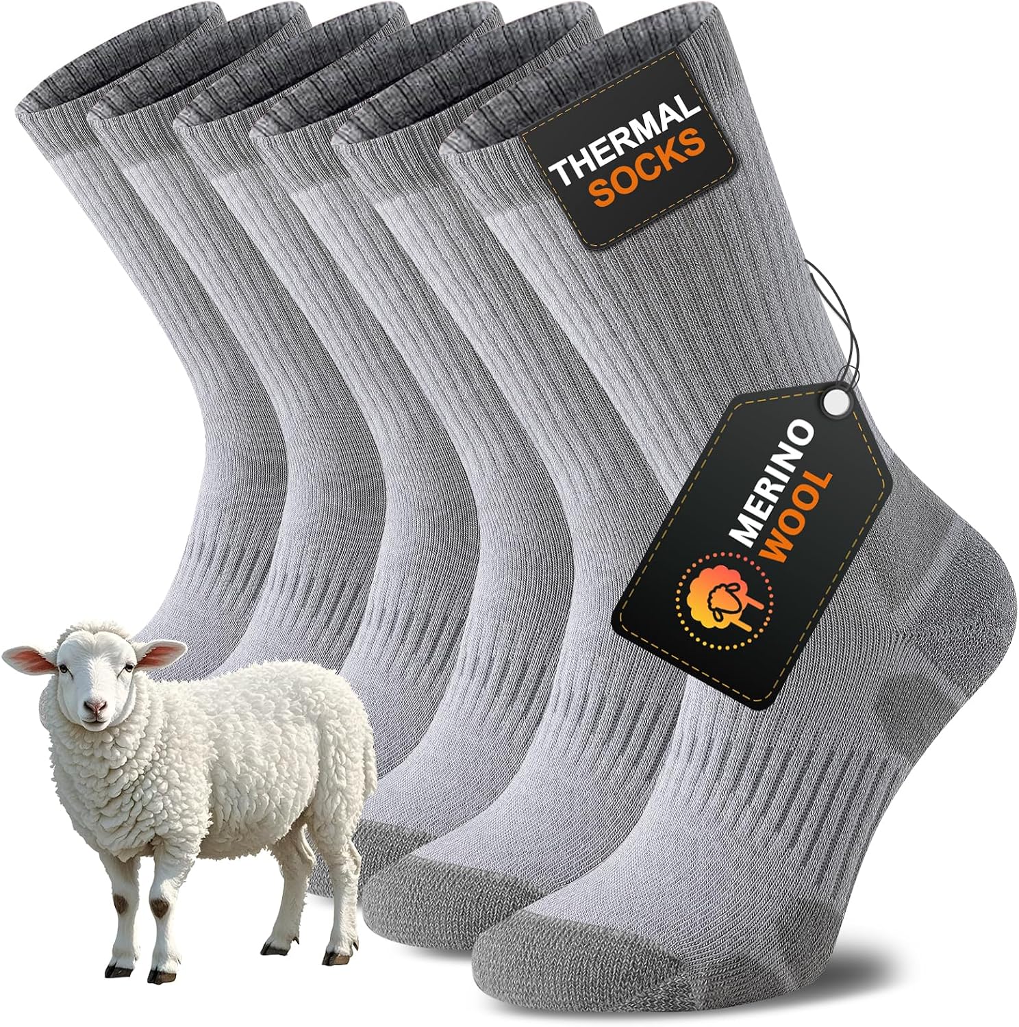 Niorasen Merino Wool Socks for Men & Women, Thermal Winter Crew Warm Socks