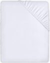 Utopia Bedding Fitted Sheet Double, White – Deep Pocket 14 inch – Easy Care – Soft Brushed Microfibre Fabric – Shrinkage and Fade Resistant – Bottom Sheet