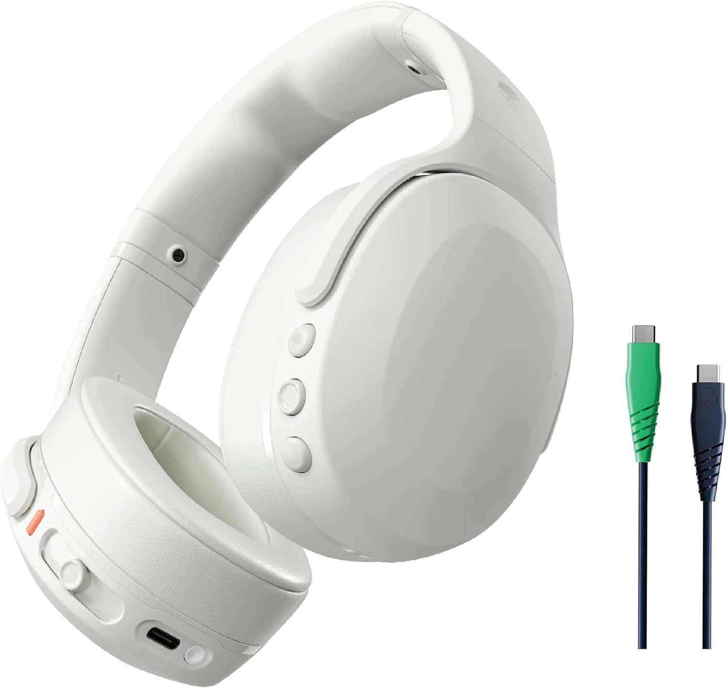 Skullcandy Crusher Evo Wireless Bluetooth Headphones with Extra USB-C Charging Cable, Multi-Sensory Bass, Noise Isolating Over-Ear Fit, 40 Hours Battery, Microphone for iPhone Android – Chill Grey