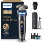 Philips Razor i9000 Prestige Ultra Electric Wet and Dry Razor for Men, Pressure and Motion Sensor, 5+1 Beard Styler, Cleaning Station, UV Charging Case and Travel Case (Model XP9402/46)