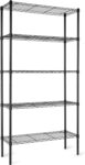 Amazon Basics 5-Shelf Adjustable Heavy Duty Steel Wire Storage Shelves for Garage, Kitchen, Easy Assembly, 36″ x 14″ x 72″, Black
