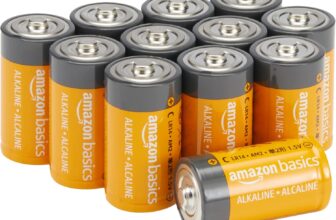 Amazon Basics C Cell Alkaline All-Purpose Batteries, 1.5 Volt, Long-Lasting Reliable Power, 5-Year Shelf Life, 12-Pack