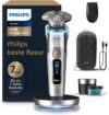 Philips Electric Shaver i9000 Prestige Ultra Wet and Dry Razor for Men, Chrome, Pressure and Motion Sensor, Trimmer Attachment, Cleaning Station, Charging Station and Travel Case (XP9404/31)