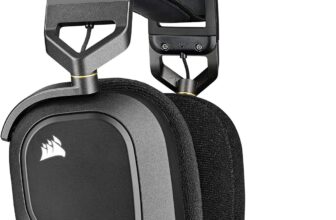 MEUKPE HS80 RGB Wireless Premium-Gaming-Headset mit Dolby Atmos Audio (Omnidirektionales Mikrofon, 60ft Reichweite, Bis zu 20 Stunden Akkulaufzeit