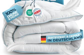 Glückstoff® Feather and Down Duvet, 135 x 200 cm [Certified in Germany] – Down and Down Duvet, Summer and Winter Duvet, All-Season Duvet