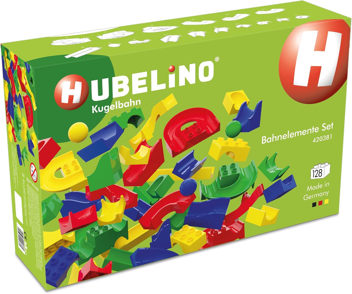 Hubelino 128 Piece Run Elements – The Original Marble Run Expansion Set – Made in Germany