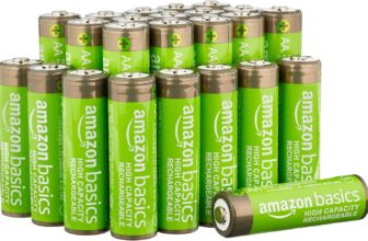 Amazon Basics 24-Pack Rechargeable AA NiMH High-Capacity Batteries, 2400 mAh, 1.2V, Low Self Discharge, Pre-Charged, Recharge up to 400x Times